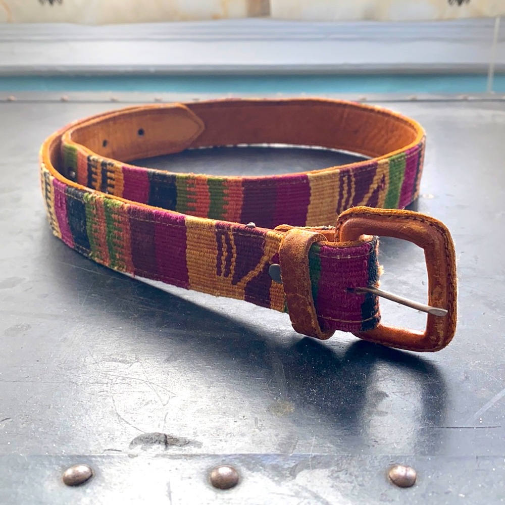 Vintage Guatemalan leather belt